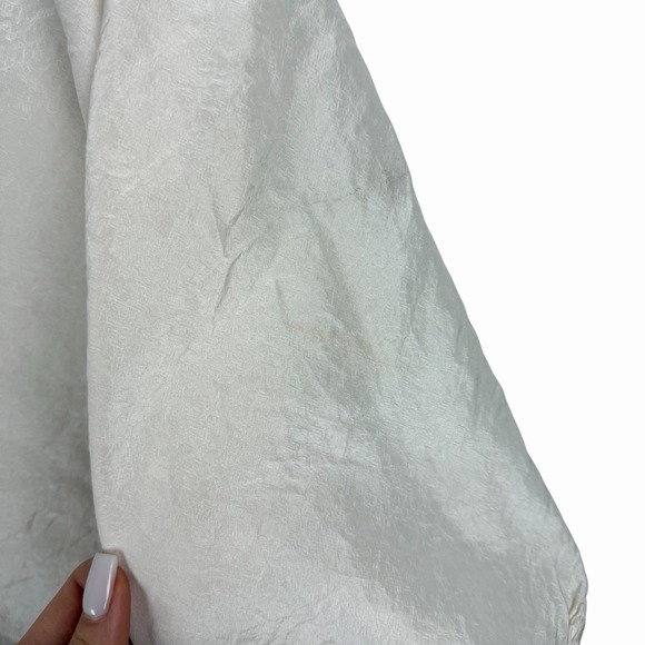 Krista Larson 100% Silk Cream Ivory Shirt Blouse OS Made in USA - Picture 10 of 16